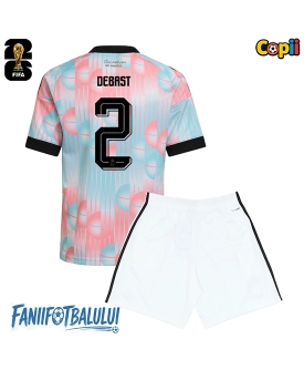 Belgia Zeno Debast #2 Echipament de Fotbal Replică Mondial 2026 Copii Deplasare (+ Șorturi)
